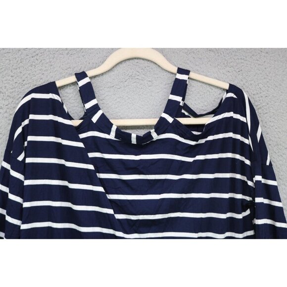 Umgee Cold Shoulder Long Sleeve Striped Tunic-Size Large-Lace-BOHO - Picture 9 of 11